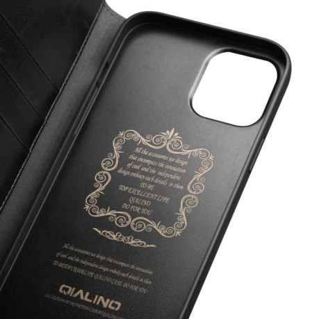 Шкіряний чохол-книжка QIALINO Classic Case для iPhone 12/12 Pro - Black