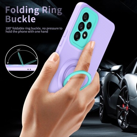 Противоударный чехол Eagle Eye Ring Holder для Samsung Galaxy A53 5G -  фиолетовый