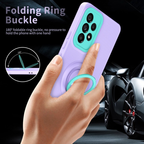 Противоударный чехол Eagle Eye Ring Holder для Samsung Galaxy A73 5G  - фиолетовый