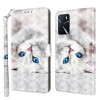 Чехол-книжка 3D Painting для OPPO A16 / A16s / A54s - Reflection White Cat