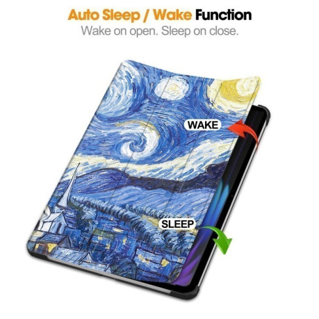 Чохол-книжка Custer Painted 3-Fold Stand Leather Smart для Xiaomi Pad 7/7 Pro - Sky