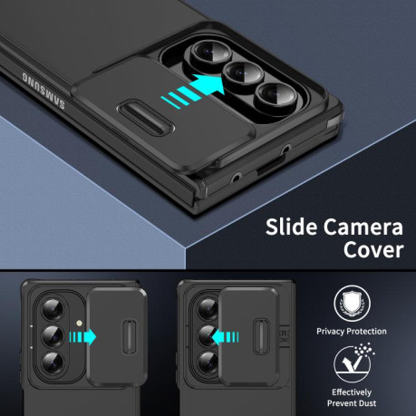Противоударный чехол Sliding Camshield для Samsung Galaxy Fold 7 - черный