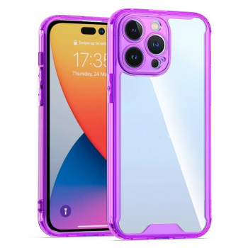 Противоударный чехол Acrylic Clear для iPhone 14 Pro - фиолетовый
