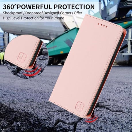 Чохол-книжка RC01 Dual-Folded Magnetic Suction RFID на Xiaomi Redmi Note 15 4G / 5G /Poco M8 164mm — рожевий