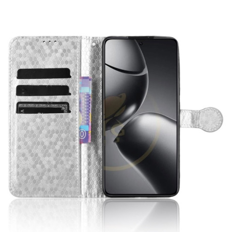 Чохол-книжка Honeycomb Dot для Xiaomi 14T - сріблястий