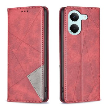 Чохол-книжка Rhombus Texture на Xiaomi Redmi Tubo 5 / Poco X8 Pro 5G — червоний