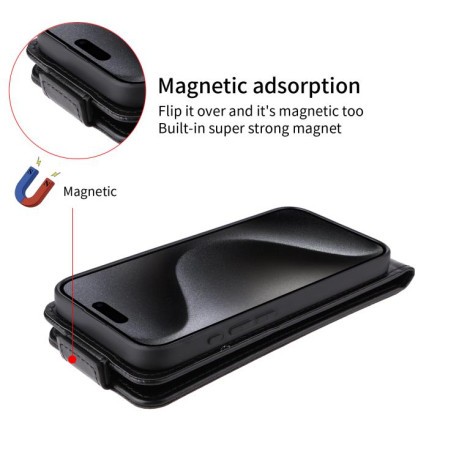 Флип-чехол Magnetic Vertical Flip Leather для Xiaomi Redmi K90 Pro Max 5G / Poco F8 Ultra — чёрный