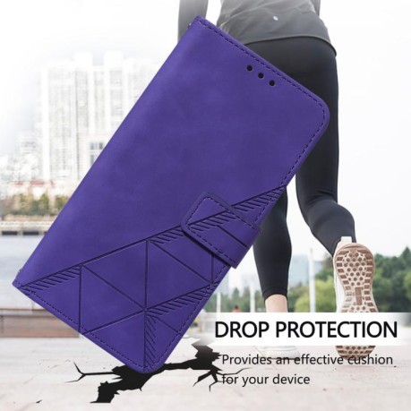 Чохол-книжка Crossbody 3D Embossed Flip Leather на Xiaomi Poco X7 - фіолетовий