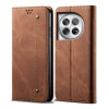 Чохол книжка Denim Texture Casual Style на OnePlus 12 - коричневий