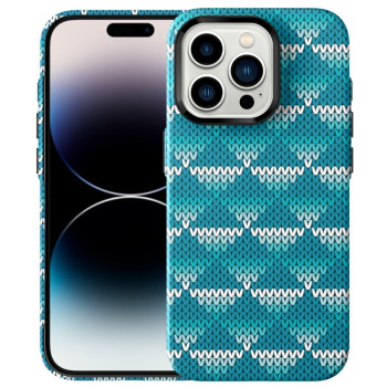 Чехол Textile Texture Matte Ultra-thin для iPhone 15 Pro Max - голубой