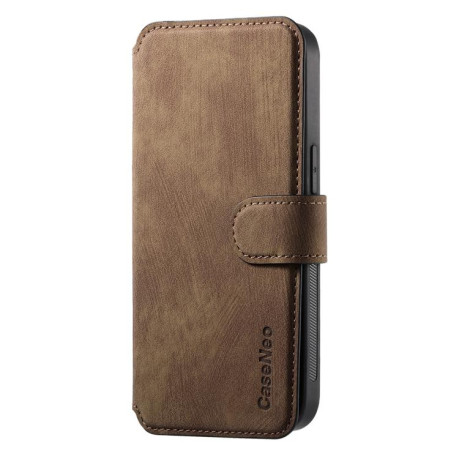 Чехол-книжка CaseNeo MagSafe RFID Anti-theft Retro Leather для iPhone 16e - коричневый