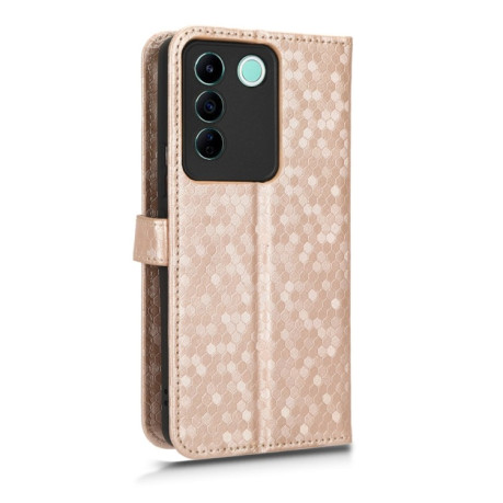 Чехол-книжка Honeycomb Dot для Vivo V27e / S16e - золотой