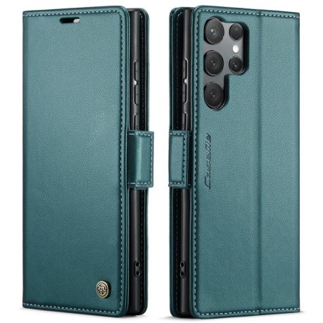 Чехол-книжка CaseMe 023 Butterfly Buckle Litchi Texture RFID Anti-theft Leather для Samsung Galaxy S25 Ultra 5G - зеленый