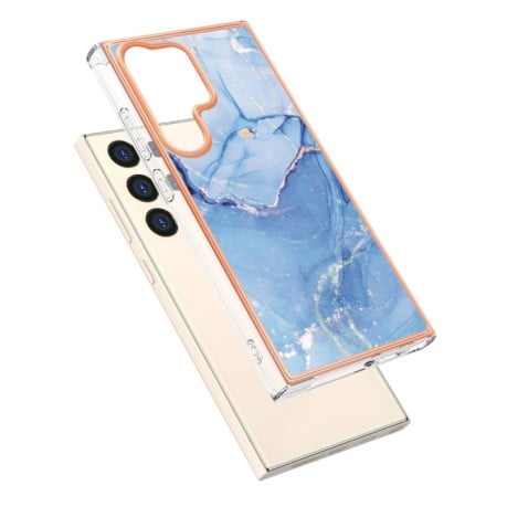 Противоударный чехол Electroplating IMD для Samsung Galaxy S24 Ultra 5G - синий