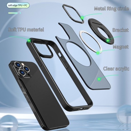 Ударозахисний чохол Metal Ring Holder 360 Degree Rotating iPhone 15 Pro Max - чорний
