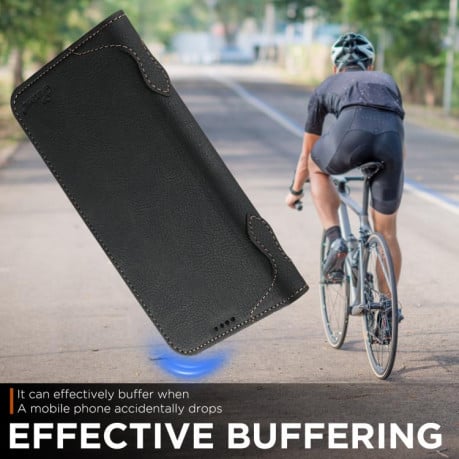 Чехол-книжка SUTENI J07 Multifunctional с Magsafe и магнитным хлястиком на iPhone 17 - черный