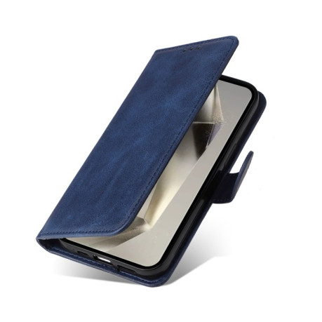 Чехол-книжка Stitching Calf Texture для Samsung Galaxy S25 Ultra 5G - синий