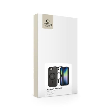 Чехол Tech-Protect MagMat MagSafe для iPhone 16e - Black-Transparent