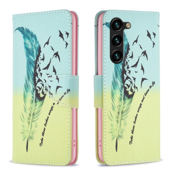 Чохол-книжка Colored Drawing Pattern для Samsung Galaxy S25+ 5G - Feather