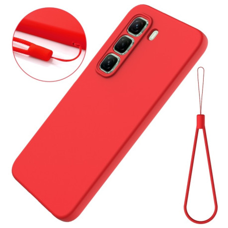 Силіконовий чохол Solid Color Liquid Silicone на Infinix Hot 50 4G - червоний