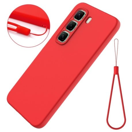 Силиконовый чехол Solid Color Liquid Silicone на Infinix Hot 50 Pro+ - красный