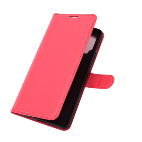 Чехол-книжка Litchi Texture на Samsung Galaxy A42 - красный