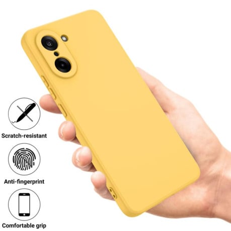 Силиконовый чехол Solid Color Liquid Silicone на OnePlus Nord CE5/Ace 5 Racing - желтый