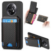 Чехол Cross Leather Ring Vertical Zipper Wallet для Realme 13 Pro / 13+ - черный