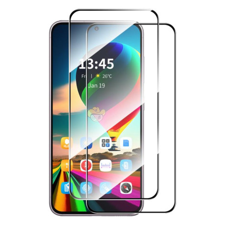 Комплект защитного Стекла ENKAY Full Glue High Aluminum-silicon для Motorola Moto G86 5G - черное