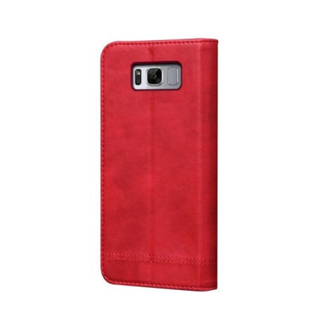 Шкіряний чохол-книжка Retro Crazy Horse Texture для Samsung Galaxy S8/G950-червоний