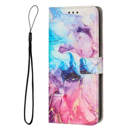 Чехол-книжка Painted Marble Pattern для Realme 12 5G / 13 5G Global - розово-фиолетовый