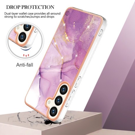 Противоударный чехол Electroplating IMD для Samsung Galaxy S24 5G - фиолетовый