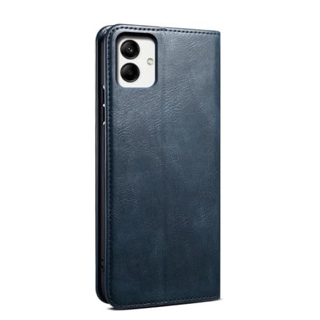 Чохол-книжка Simple із фактурою Crazy Horse з воском на Samsung Galaxy A07 4G - синій