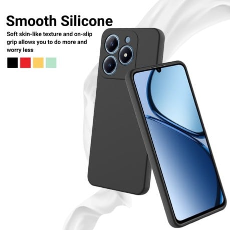 Силиконовый чехол Solid Color Liquid Silicone на Realme C61 Global - черный