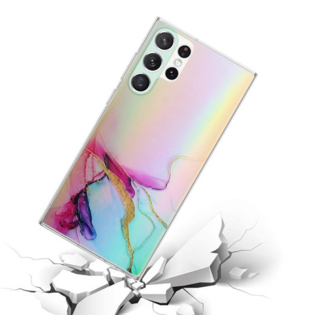 Противоударный чехол Laser Marble для Samsung Galaxy S23 Ultra 5G - зеленый