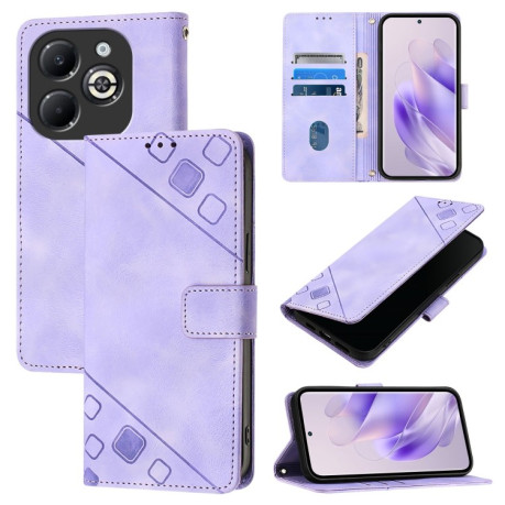 Чехол-книжка Skin-feel Embossed для Infinix Smart 8 Plus / Smart 8 Pro - фиолетовый