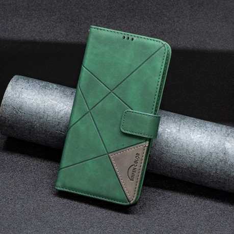 Чехол-книжка Magnetic Buckle Rhombus для Samsung Galaxy M14 5G - зеленый