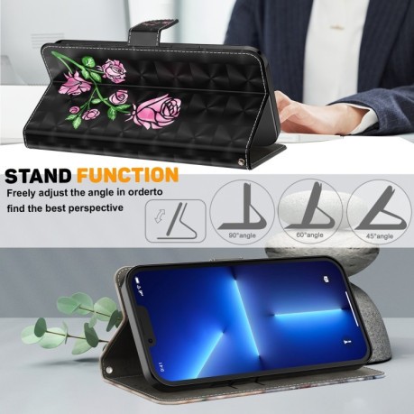 Чохол-книжка 3D Painting для iPhone 16 Plus - Rose
