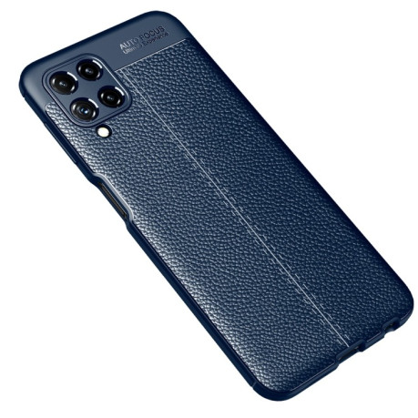 Противоударный чехол Litchi Texture на Samsung Galaxy M32/A22 4G - синий