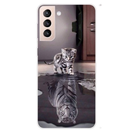 Чехол Painted Pattern для Samsung Galaxy S22 5G - Cat Tiger