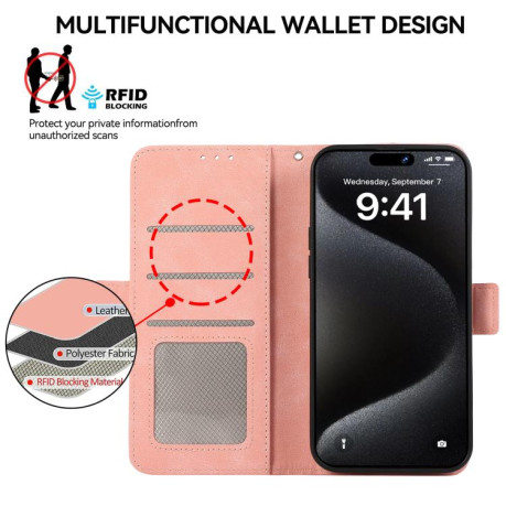 Чехол-книжка ABEEL Color Block Magnetic RFID Leather для Xiaomi Poco X7 Pro - розовый