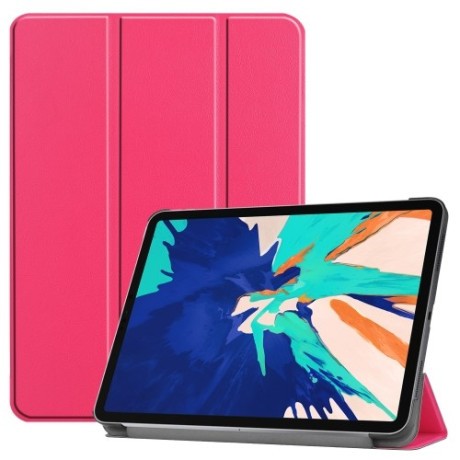 Чехол-книжка Custer Pattern на iPad Pro 12.9 inch 2021/2020 -розово-красный