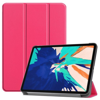 Чехол-книжка Custer Pattern на iPad Air 13(2024)/Pro 12.9 (2020)/(2021)/(2018) -розово-красный