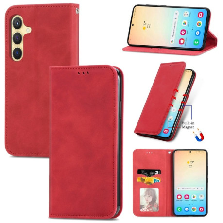 Чохол-книжка Retro Skin Feel Business Magnetic  для Samsung Galaxy S25+ 5G - червоний