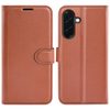 Чехол-книжка с фактурой Litchi и магнитным хлястиком на Samsung Galaxy A37 5G — коричневый