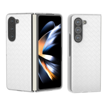 Протиударний чохол Woven Texture Frosted Translucent Frame для Samsung Galaxy Fold 6 5G - білий