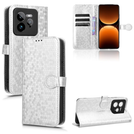 Чехол-книжка Honeycomb Dot для Realme GT 7 Pro - серебристый