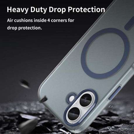 Противоударный чехол MagSafe Frosted Translucent TPU + PC для iPhone 17 - синий