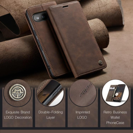 Чехол-книжка CaseMe-013 Multifunctional на Google Pixel 9a - кофейный