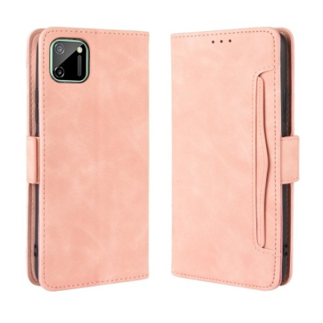 Шкіряний чохол-книжка Wallet Style Skin на Realme C11 - рожевий